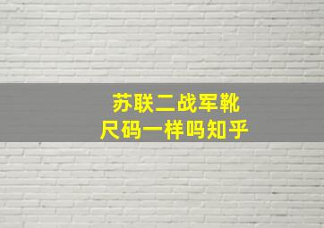 苏联二战军靴尺码一样吗知乎