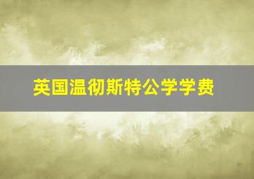 英国温彻斯特公学学费