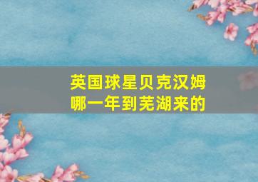 英国球星贝克汉姆哪一年到芜湖来的