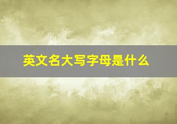 英文名大写字母是什么