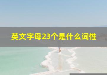 英文字母23个是什么词性