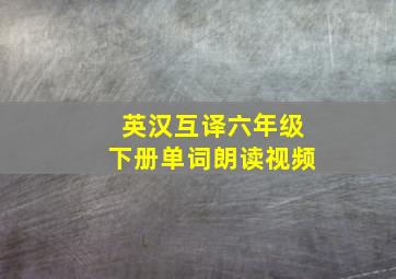 英汉互译六年级下册单词朗读视频