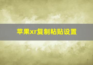 苹果xr复制粘贴设置