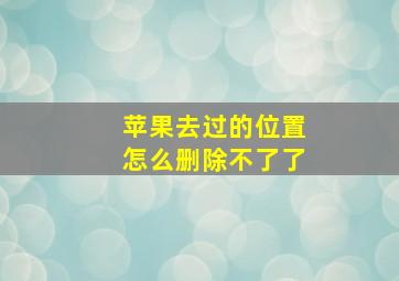 苹果去过的位置怎么删除不了了