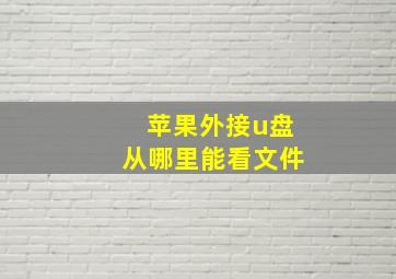 苹果外接u盘从哪里能看文件