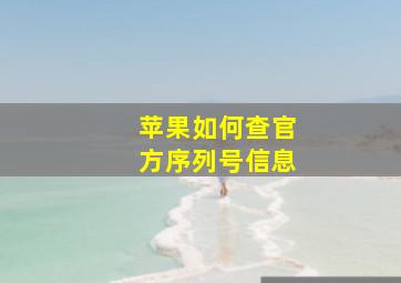 苹果如何查官方序列号信息