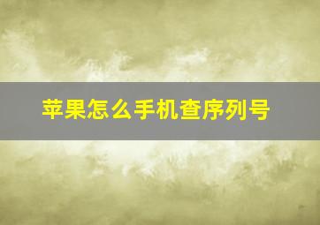 苹果怎么手机查序列号