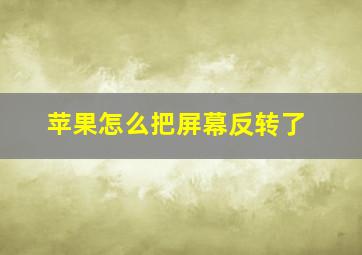 苹果怎么把屏幕反转了