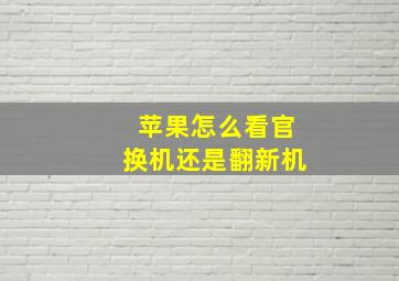 苹果怎么看官换机还是翻新机