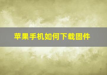 苹果手机如何下载固件