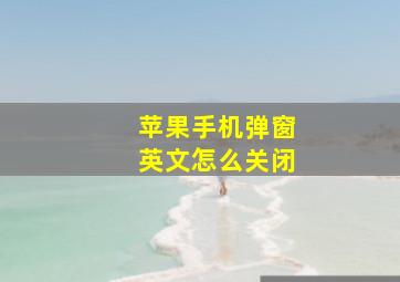 苹果手机弹窗英文怎么关闭