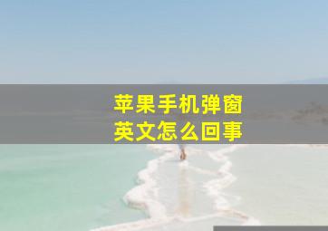 苹果手机弹窗英文怎么回事