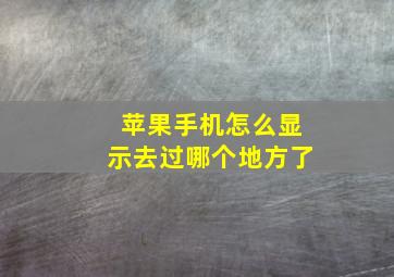 苹果手机怎么显示去过哪个地方了