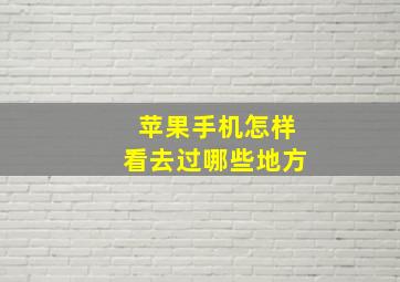 苹果手机怎样看去过哪些地方