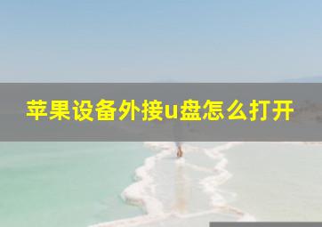 苹果设备外接u盘怎么打开