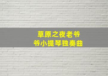 草原之夜老爷爷小提琴独奏曲