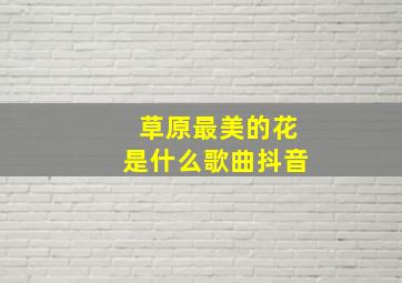 草原最美的花是什么歌曲抖音