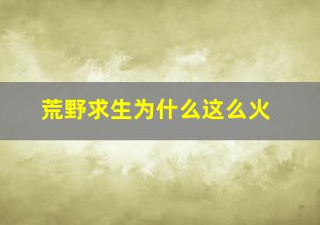 荒野求生为什么这么火