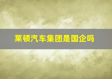 莱顿汽车集团是国企吗