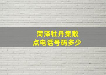 菏泽牡丹集散点电话号码多少