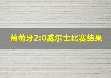 葡萄牙2:0威尔士比赛结果