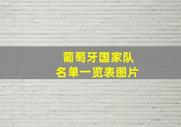 葡萄牙国家队名单一览表图片