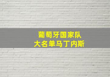 葡萄牙国家队大名单马丁内斯