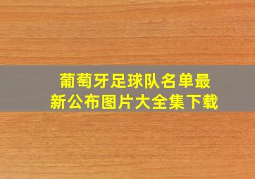 葡萄牙足球队名单最新公布图片大全集下载