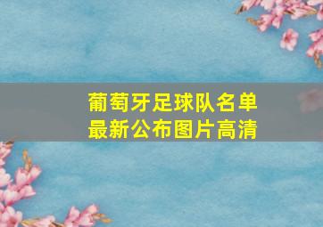 葡萄牙足球队名单最新公布图片高清