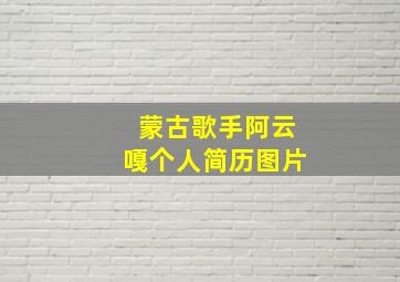 蒙古歌手阿云嘎个人简历图片