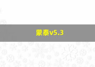 蒙泰v5.3