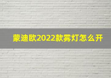 蒙迪欧2022款雾灯怎么开