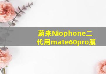 蔚来Niophone二代用mate60pro膜