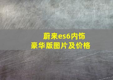 蔚来es6内饰豪华版图片及价格