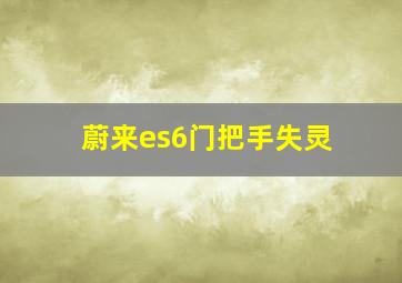 蔚来es6门把手失灵