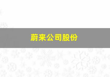 蔚来公司股份