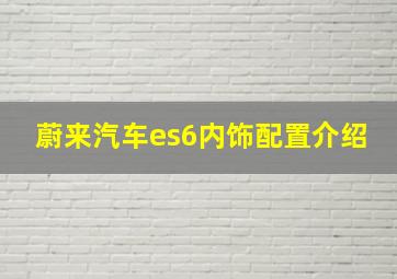 蔚来汽车es6内饰配置介绍