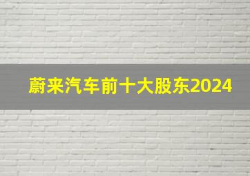 蔚来汽车前十大股东2024