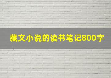 藏文小说的读书笔记800字