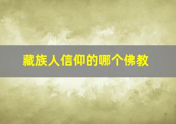 藏族人信仰的哪个佛教