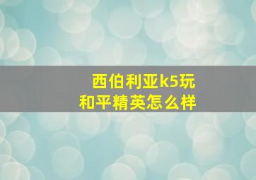 西伯利亚k5玩和平精英怎么样