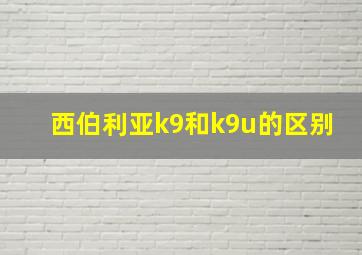 西伯利亚k9和k9u的区别