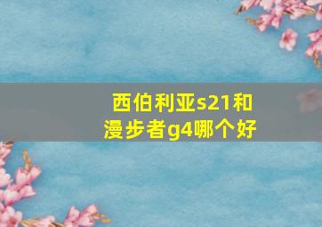 西伯利亚s21和漫步者g4哪个好