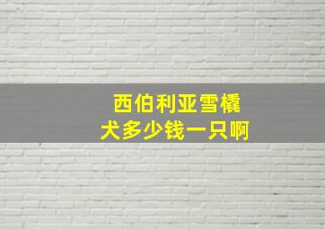 西伯利亚雪橇犬多少钱一只啊