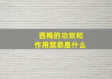 西梅的功效和作用禁忌是什么