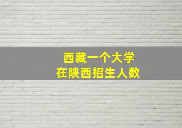 西藏一个大学在陕西招生人数