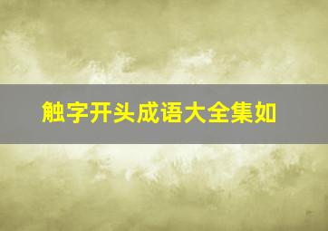 触字开头成语大全集如