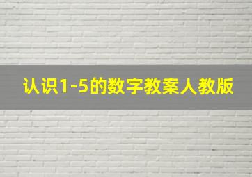 认识1-5的数字教案人教版