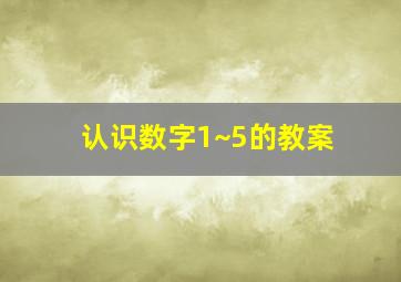 认识数字1~5的教案