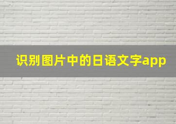 识别图片中的日语文字app